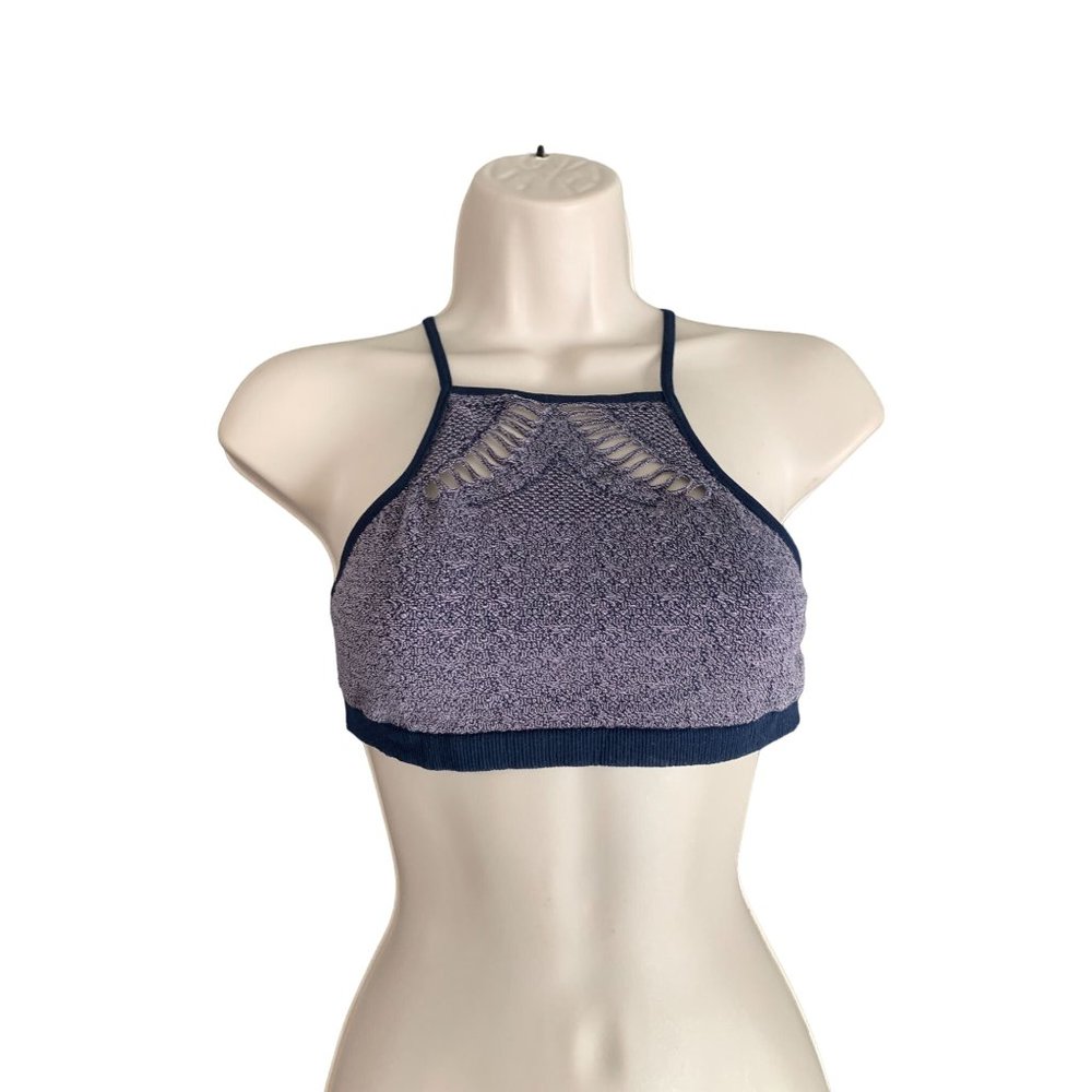 BKE Buckle Womens Size XS S Sports Bra Navy Pink Racerback